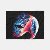 Bald Eagle Amerikaanse vlag 4 juli Patriottische C Fleece Deken (Voorkant (Horizontaal))