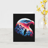 Bald Eagle Amerikaanse vlag 4 juli Patriottische C Kaart (Gele Bloem)
