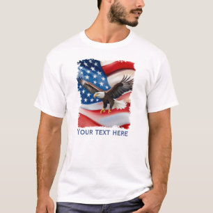 Bald Eagle & Amerikaanse vlag 4 juli T-shirt