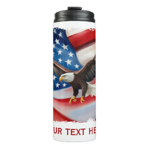 Bald Eagle & Amerikaanse vlag 4 juli Thermosbeker