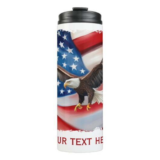 Bald Eagle & Amerikaanse vlag 4 juli Thermosbeker (Voorkant)