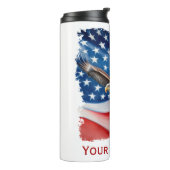 Bald Eagle & Amerikaanse vlag 4 juli Thermosbeker (Gedraaid links)
