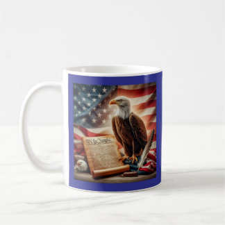 Bald Eagle, Amerikaanse vlag en grondwet Koffiemok