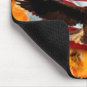 Bald Eagle, Amerikaanse vlag en vlammen Patriottis Muismat (Hoek)