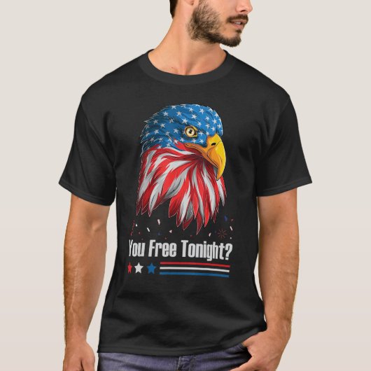 Bald Eagle Amerikaanse vlag je gratis vanavond 4e  T-shirt (Voorkant)