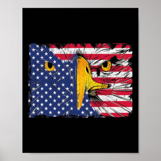 Bald Eagle Amerikaanse vlag USA 4 van juli Poster (Voorkant)