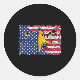 Bald Eagle Amerikaanse vlag USA 4 van juli Ronde Sticker