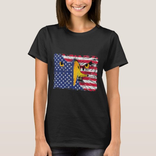 Bald Eagle Amerikaanse vlag USA 4 van juli T-shirt (Voorkant)