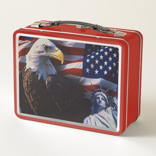 Bald Eagle an Statue of Liberty an American flag (Achterkant)