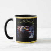 Bald Eagle an Statue of Liberty an American flag Mok (Links)