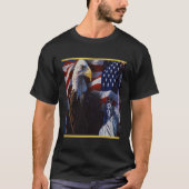 Bald Eagle an Statue of Liberty an American flag T-shirt (Voorkant)