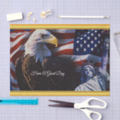 Bald Eagle an Statue of Liberty an American flag Tissuepapier (Craft)