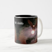 Bald Eagle and Full Moon Fantasy Personalized Tweekleurige Koffiemok (Voorkant rechts)