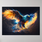 Bald Eagle Artwork Fire en Ice Poster (Voorkant)