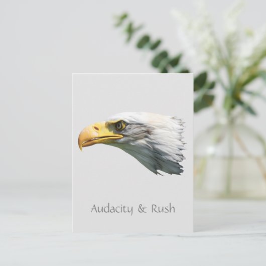 Bald Eagle Audacity & Rush aanpasbaar Briefkaart (Staand voorkant)