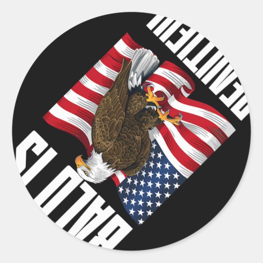 Bald Eagle Bald is prachtig 4 juli Independe Ronde Sticker (Voorkant)