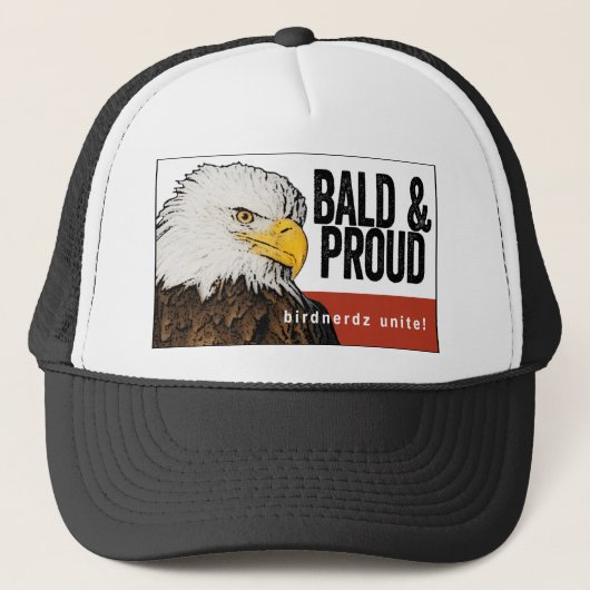 Bald Eagle "Bald & Proud" Trucker Hat Trucker Pet (Voorkant)
