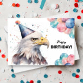 Bald Eagle Balloons en Party Pet Happy Birthday Kaart