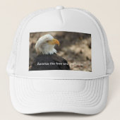 Bald Eagle  Baseball Cap  THE FREE AND THE BRAVE Trucker Pet (Voorkant)