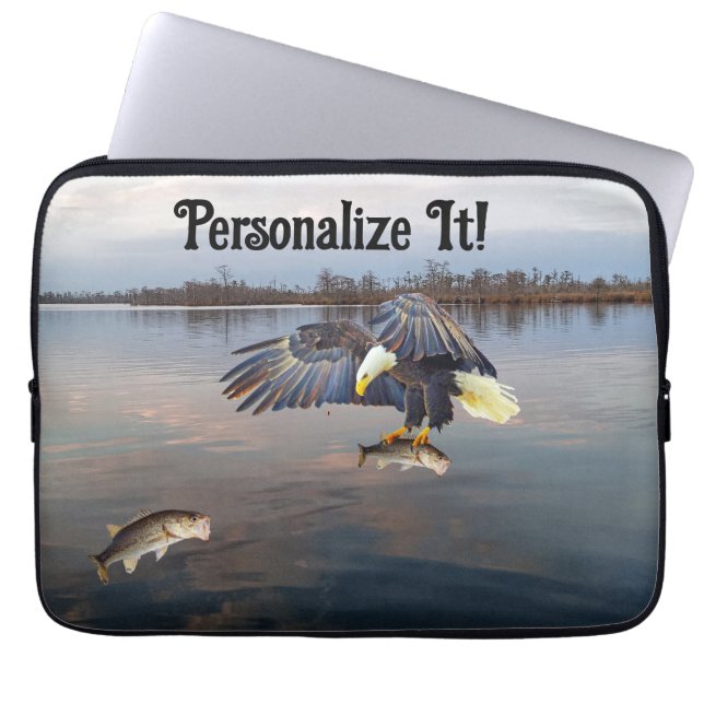Bald Eagle Bass Gevist Laptop Sleeve (Voorkant)