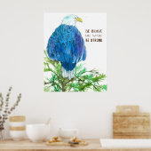 Bald Eagle Bird Brave Wise Sterke positieve woorde Poster (Keuken)