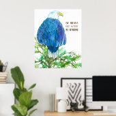 Bald Eagle Bird Brave Wise Sterke positieve woorde Poster (Thuiskantoor)