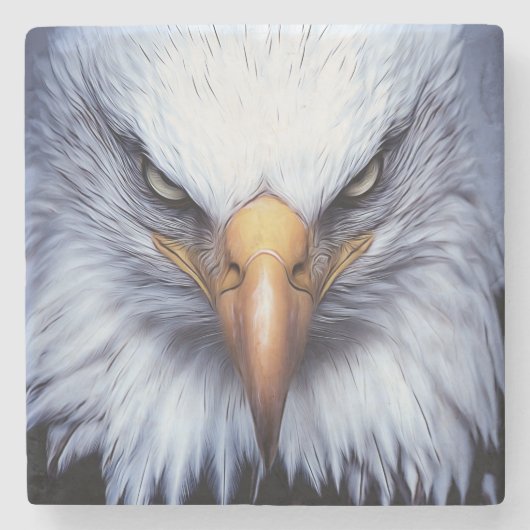 Bald Eagle Bird of Prey Stenen Onderzetter (Voorkant)