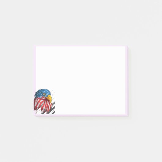 Bald Eagle Bird USA Flag Crying Patriotic America Post-it® Notes (Voorkant)