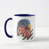 Bald Eagle Bird USA Flag Crying Patriotic Mok (Links)