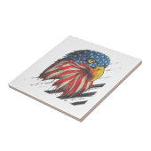 Bald Eagle Bird USA Flag Crying Patriotic Tegeltje (Zijkant)