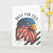 Bald Eagle Bird USA Flag Crying Pray for USA Blank Kaart (Gele Bloem)