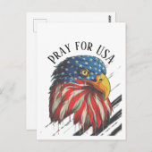 Bald Eagle Bird USA Flag Crying Pray for USA Briefkaart (Voorkant / Achterkant)