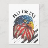 Bald Eagle Bird USA Flag Crying Pray for USA Briefkaart (Voorkant)