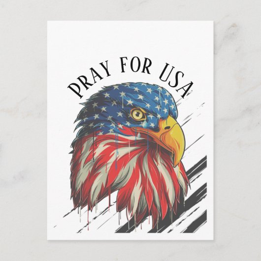 Bald Eagle Bird USA Flag Crying Pray for USA Briefkaart (Voorkant)