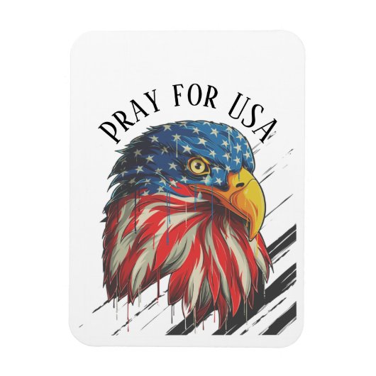 Bald Eagle Bird USA Flag Crying Pray for USA Magneet (Verticaal)