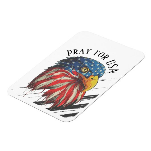 Bald Eagle Bird USA Flag Crying Pray for USA Magneet (Linkerzijde)
