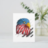 Bald Eagle Bird USA Flag Crying Symbol Briefkaart (Staand voorkant)