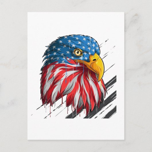Bald Eagle Bird USA Flag Crying Symbol Briefkaart (Voorkant)