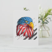 Bald Eagle Bird USA Flag Crying Symbol Kaart (Staand voorkant)