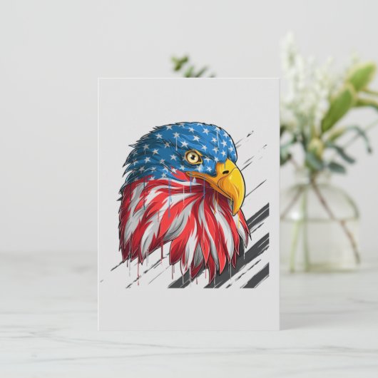 Bald Eagle Bird USA Flag Crying Symbol Kaart (Staand voorkant)
