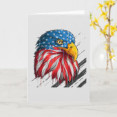 Bald Eagle Bird USA Flag Crying Symbol Kaart (Gele Bloem)
