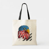 Bald Eagle Bird USA Flag Crying Symbol T-Shirt Tote Bag (Achterkant)