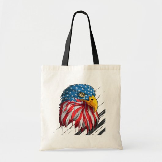 Bald Eagle Bird USA Flag Crying Symbol T-Shirt Tote Bag (Voorkant)