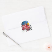 Bald Eagle Bird USA Flag Crying Symbol Vierkante Sticker (Envelop)