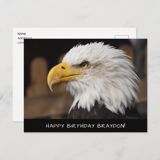 Bald Eagle Birthday Briefkaart (Voorkant / Achterkant)