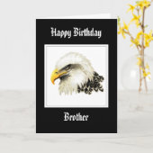 Bald Eagle - Birthday Brother Proud militaire kaar Kaart (Gele Bloem)