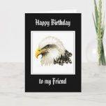 Bald Eagle - Birthday Friend Proud Militaire Kaart<br><div class="desc">waterverf Eagle Birthday Vriend Militair aan naar mijn geweldige vriend...  we zijn zo trots op je... </div>