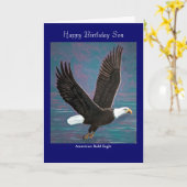 Bald Eagle Birthday Kaart (Gele Bloem)