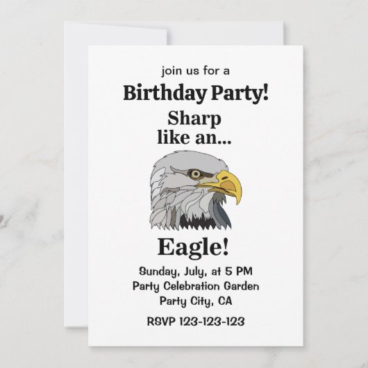 Bald Eagle Birthday Party Kaart (Voorkant)