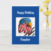 Bald Eagle Birthday Special Daughter Kaart (Gele Bloem)